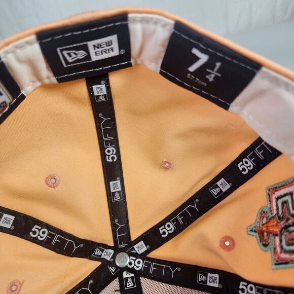 Anaheim Los Angeles Mint Peach 50th Anniversary New Era 59FIFTY Cap Hat 7 1/4 - Picture 12 of 12